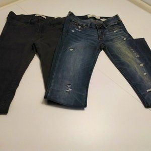2 pair Abercrombie & Fitch Juniors Size 0 Jeans